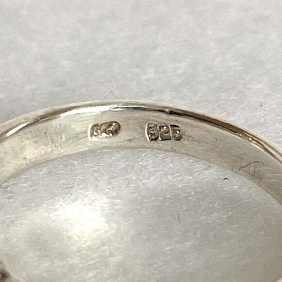 Sterling Silver 925 Marcasite X Criss Cross Knot Band Ring Sz 7.5 - Picture 8 of 16